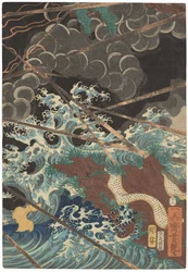 Tametomo homare no jukketsu (Dix excellences célèbres de Tametomo), c. 1858
