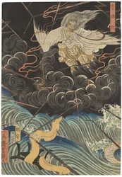 Tametomo homare no jukketsu (Dix excellences célèbres de Tametomo), c. 1858