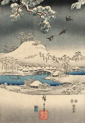 Impression Ukiyo-e du Conte de Genji par Kunisada et Hiroshige