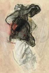 Une silhouette élégante rehaussée de touches de rouge