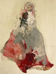 Élégante figurine en rouge