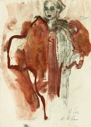Portrait rouge élégant
