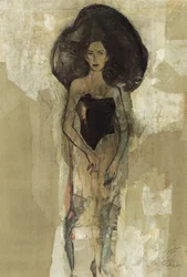 Femme élégante aux cheveux foncés