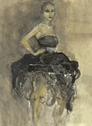 Élégante femme en noir