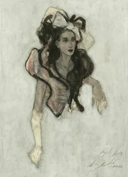 Une femme élégante coiffée d