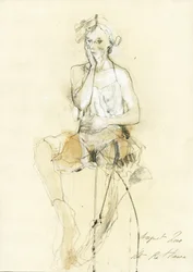 Femme assise, pensive