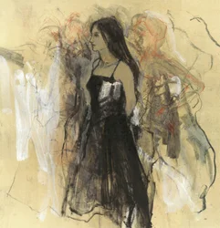 Femme pensive en noir