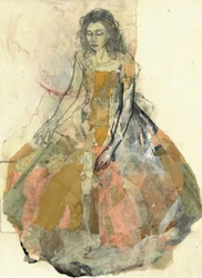 Femme pensive en robe