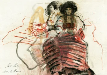 Femme pensive au chapeau