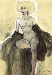 Femme nue pensive