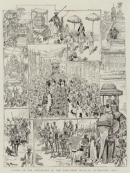 Scènes de la procession au festival de Mohurrum, Hyderabad, Inde