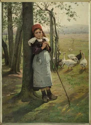 La fille aux oies, vers 1885