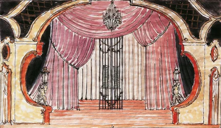 Décor de scène pour Cosi Fan Tutte de Wolfgang Amadeus Mozart