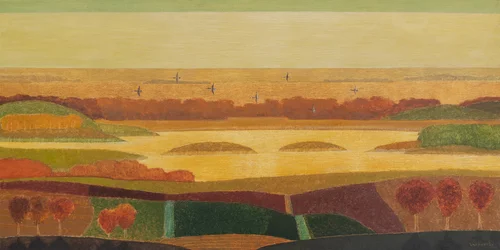 Oies volant au-dessus des dunes, 2023