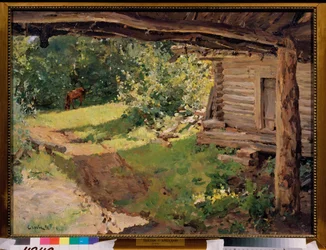 Paysage avec un cheval