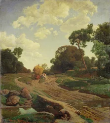 Paysage avec chariot de foin, vers 1858