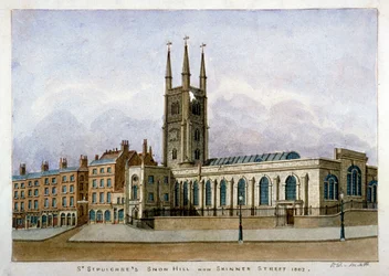 Église de St Sepulchre, Snow Hill, City de Londres, 1802