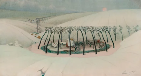 Une ferme dans une vallée, vers 1916 (huile sur toile)