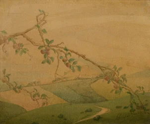 Paysage avec pommier