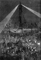 Illumination de la Place de la Bastille à Paris