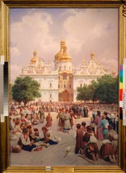 Devant le monastère des Caves à Kiev