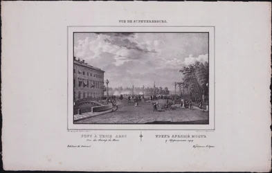 Vues de Saint-Pétersbourg. Le pont de la Trinité, 1833
