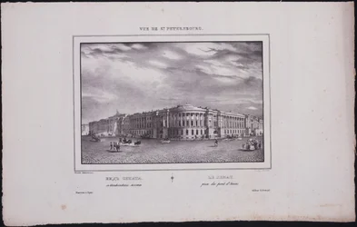 Vues de Saint-Pétersbourg. Vue du bâtiment du Sénat depuis le pont Saint-Isaac, 1833