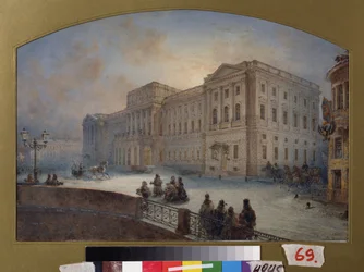 Vue du palais Marlinsky en hiver