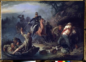 Une escarmouche avec des contrebandiers de Finlande, 1853