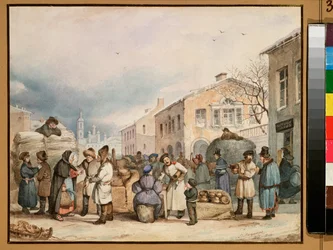 La place du marché au foin à Saint Petersbourg