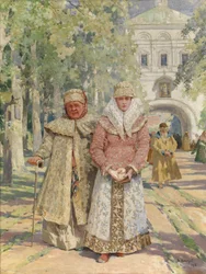Devant la porte du monastère, 1916