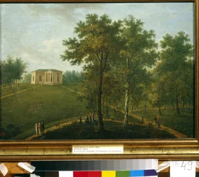 Le temple de la Vérité - Vue sur le parc de la propriété Kourakine à Nadezhdina - Peinture de Vasily Petrovich Prichetnikov