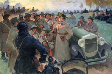 Kliment Voroshilov (1881-1969) en manœuvres