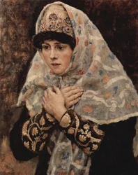 Jeune fille boyarde aux bras croisés
