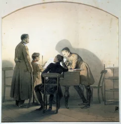 Au piano, 1855