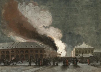 Incendie dans les rangées de commerce de sel