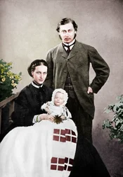 Le prince et la princesse de Galles avec le prince Albert Victor enfant, 1864