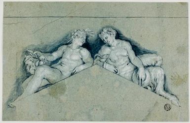 Dessus-de-porte avec figure masculine allégorique