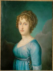Marie-Antoinette de Sicile, épouse du Grand-Duc Léopold II (peinture sur toile)