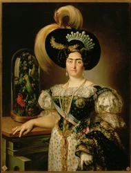 Marie-Françoise Braganza y Bourbon, épouse du roi Carlos V (peinture sur toile)
