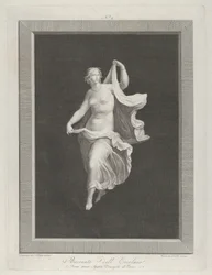 Une bacchante partiellement nue avançant et tenant les extrémités de son drapé, vers 1795-1820