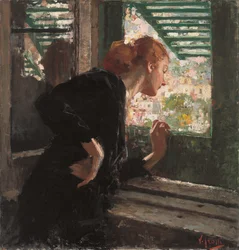Dame à une fenêtre