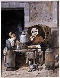 Marchand de café dans la rue - par Adam, v.1850