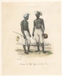 Costume des chefs de Havre-Dorey en Papouasie-Nouvelle-Guinée (titre sur l