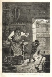 Biographie populaire illustrée de Gambetta - Le fleuret vint à casser et alla frapper le jeune curieux dans l