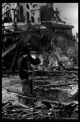 Démolition du marché central de Paris, en août 1971