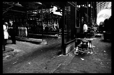Démolition du marché central de Paris, en août 1971