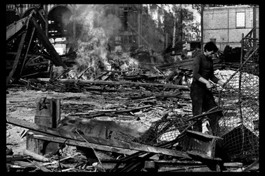 Démolition du marché central de Paris, en août 1971