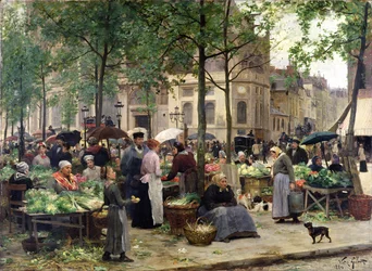La place devant Les Halles, 1880