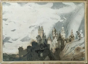 Le gay château (plume et lavis)